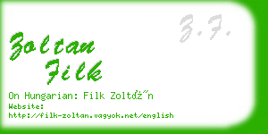zoltan filk business card